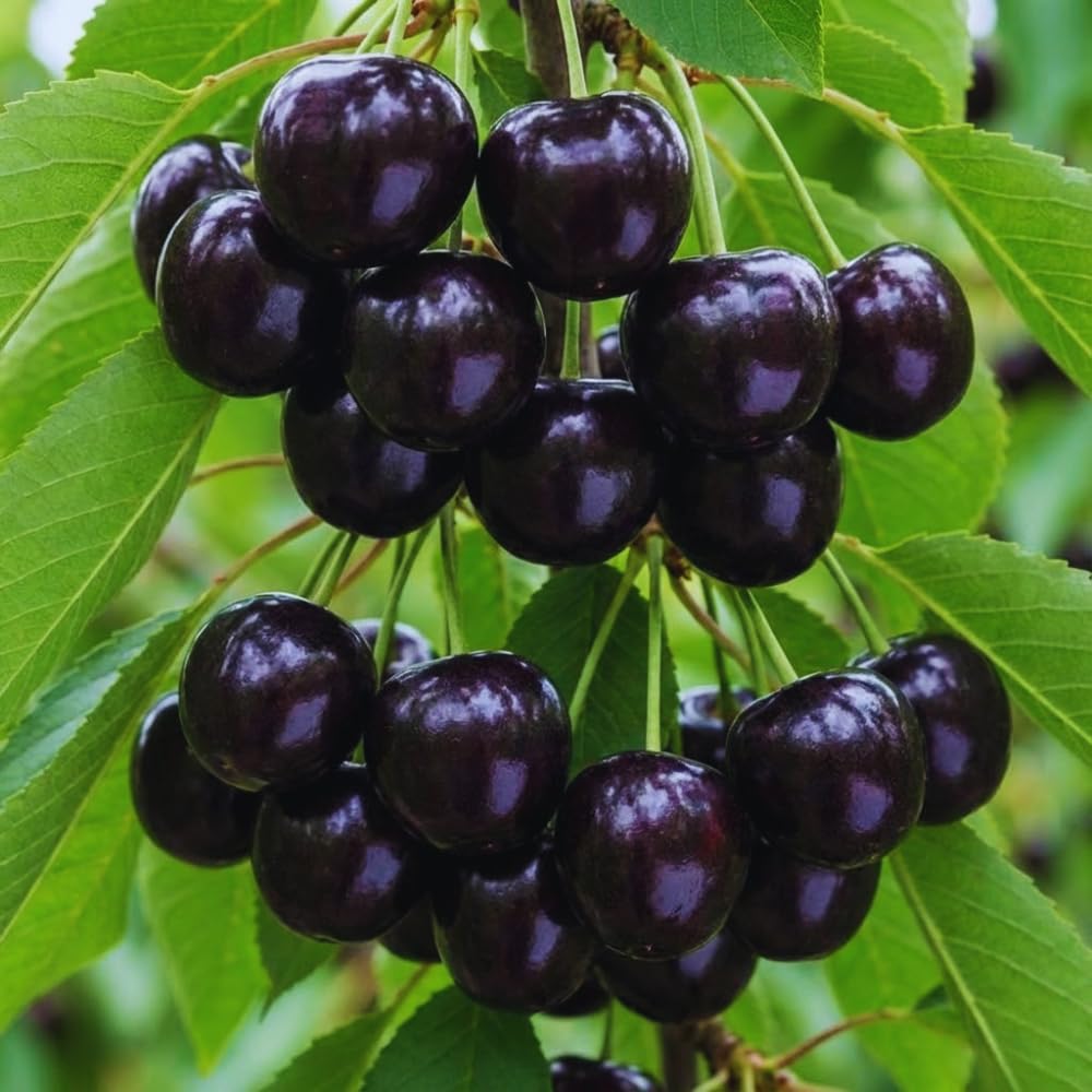 2 Black Cherry Trees Live Plants Bare Roots, Sweet Cherry Fruit Tree Plant for Gardening Outdoor, 1 to 1.5 FeetTall