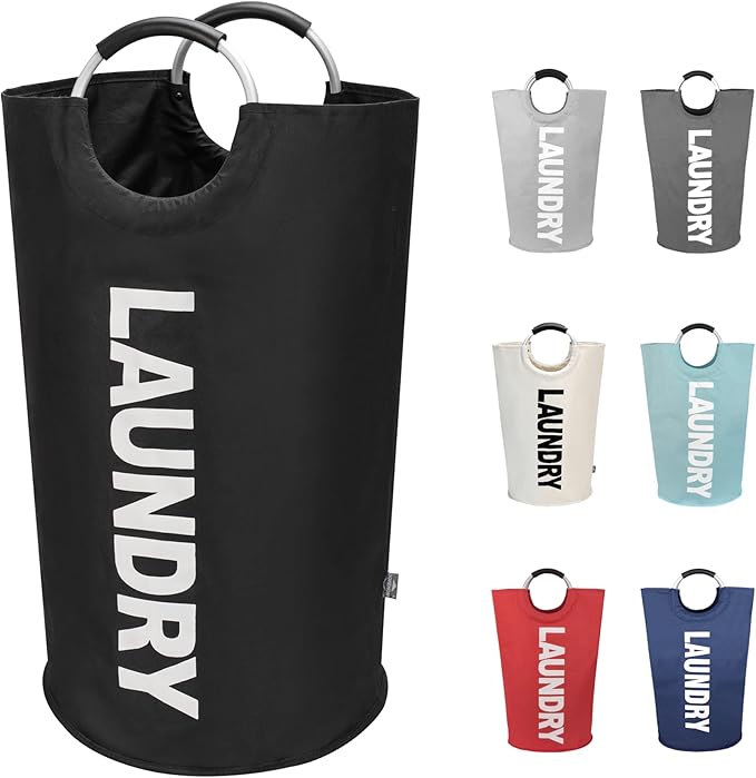 DOKEHOM 90L Large Laundry Basket, Collapsible Laundry Bag, Freestanding Tall