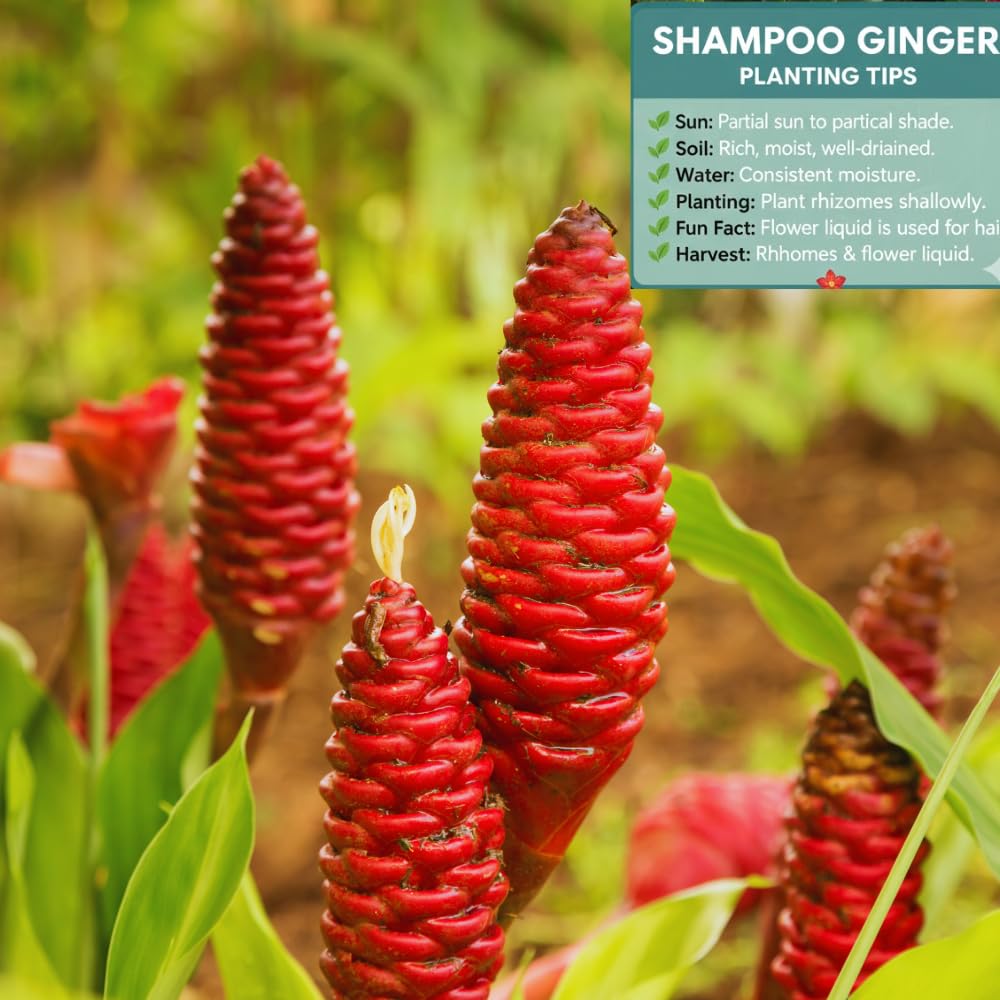 15 Shampoo Ginger Rhizomes for Planting, Awapuhi Ginger Shampoo Plant Roots, Zingiber Zerumbet Roots Garden