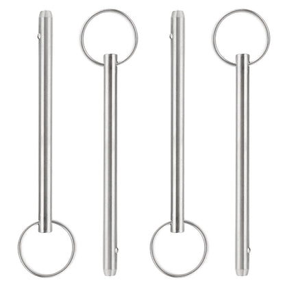 HZJPIN 4 Pack Quick Release Pin, Diameter 1/4"(6.3mm), Overall Length 3.75"(95mm), Usable Length 3"(76mm), Full 316 Stainless Steel, Bimini Top Pin, Marine Hardware