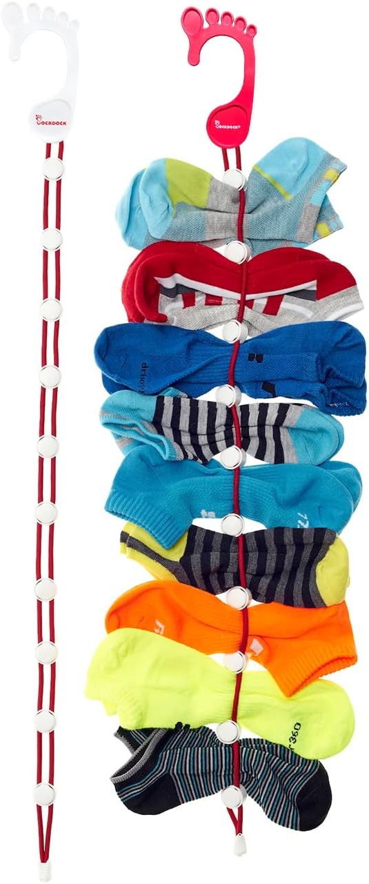 Sock Laundry Solution for Washing Drying & Storing Socks in Pairs, Clip & Hold