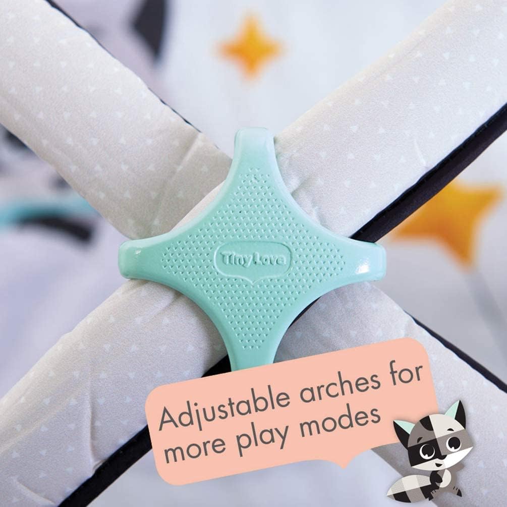Tiny Love Black & White Gymini, 2-in-1 Musical Baby Play Mat, 0+ Months, Baby Play Gym, 18 Activities, Interactive Musical Toy, High Contrast Baby Book, Adjustable Arches, Magical Tales