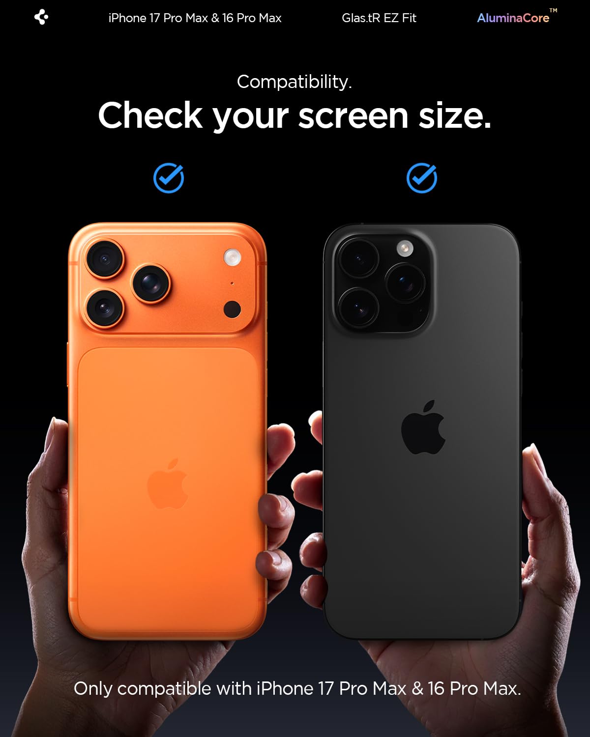 Spigen Glas.tR EZ Fit Tempered Glass Screen Protector for iPhone 17 Pro Max, iPhone 16 Pro Max - 2 Pack