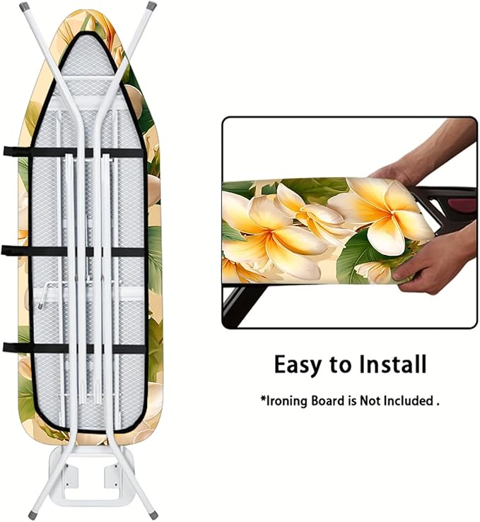Nuxovilar Yellow & White Floral Pattern Ironing Board Cover, 15×54 inch