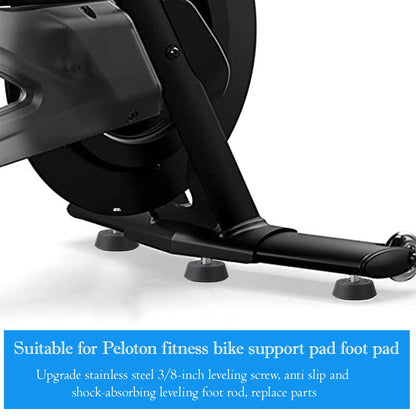 GAQUECY 4 Pack Exercise Bike Support Foot Pads Compatible with Peloton OG & Plus,Upgraded 3/8" Stainless Steel Anti-Slip Screw,Noise Reduction Shock-Absorbing Rubber Stabilizer Feet