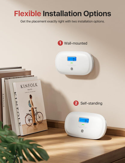 X-Sense Carbon Monoxide Detector, Replaceable Battery Powered CO Alarm with Digital Display, Portable Carbon Monoxide Alarm for Home with CO Peak Value Memory, XC0C-SR, 1-Pack