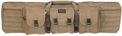 Bulldog Cases 43 Inch Double Long Storage Bag, Padded Carry Case with Multiple Compartments, Tan