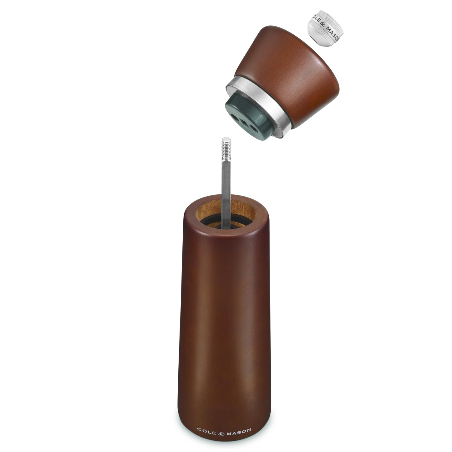 Cole & Mason Millbank Salt Mill, 7" - Salt Grinder with Ultra-Sharp Grinding Mechanism - Flavor-Enhancing Salt Shaker - Refillable Mill with Adjustable Grinding - Chestnut, Salt Mill