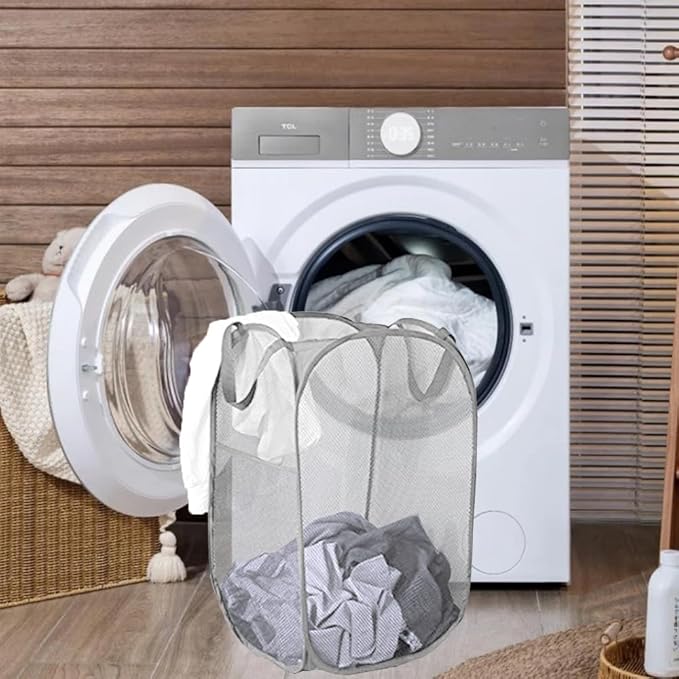 Mesh Pop Up Laundry Hamper, Collapsible Laundry Baskets, Foldable Clothes