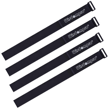 Extra Large 4 Pack 2 x 48 Inches Hook and Loop Strap, Reusable Fastening Cable Tie Down Straps by Wisdompro - Reusable, Durable Functional Cinch Cable Straps for Your Home, Office, Workspace