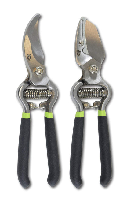 Spear & Jackson CUTTINGSET8K Kew Gardens Collection Vintage Bypass & Anvil Secateur Set, Black