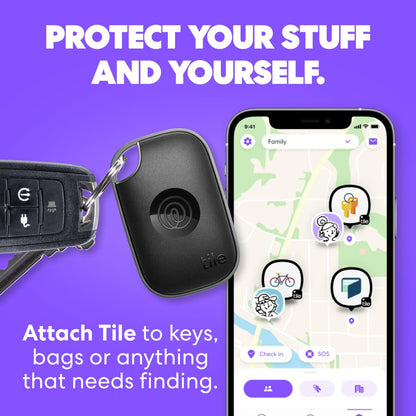 Tile by Life360 Pro (2024) - Powerful Bluetooth Tracker, Key Finder and Item Locator for Keys Bags, and More, Both iOS and Android Compatible, Phone Finder, Pack of 4 (Black/White)