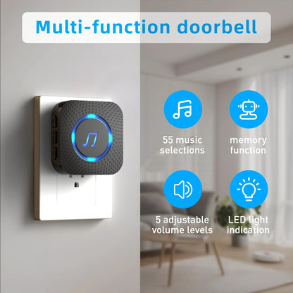SanJie Wireless Door Chime Sensor, When Door Opens, Entry Alarm for Business/Home/Kids, 5 Adjustable Volume Ringer Alert 2 Sensors + 1 Receivers, 500 FT Range,26 Chimes