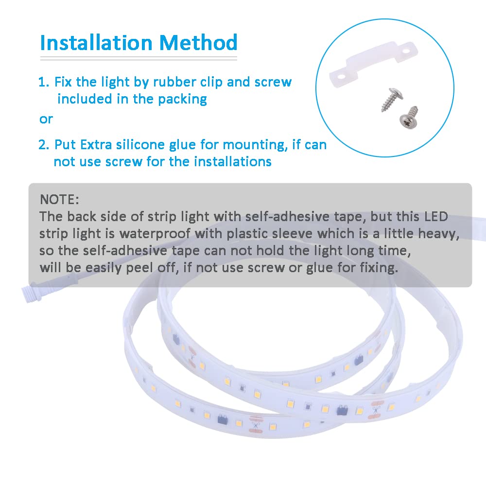 120V Dimmable LED Strip Lights 4200K Daylight, Work with Smart Plug,110V Dimming by Wall Dimmer, No Driver Need, Waterproof IP65, Length 16.4ft Under Cabinet Light, 115V Cove Light Accent Lighting