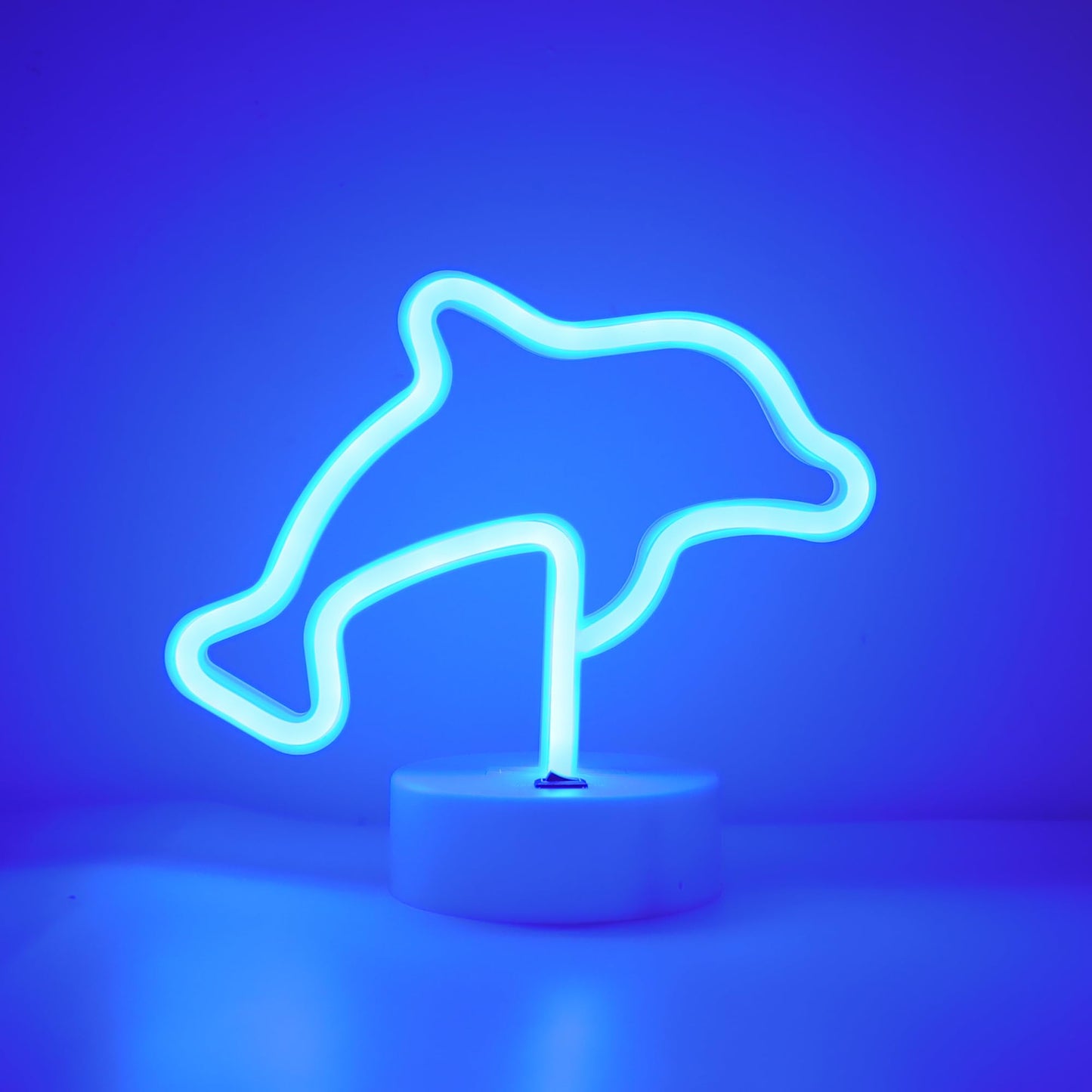 ENUOLI Dolphin Gifts Decor Dolphin Light Night Sign LED Lamp Neon Marquee Battery USB Operated Table LED Lights Table Decoration Girls Bedroom Living Room Christmas Party as Kids Gift(Blue Dolphin)