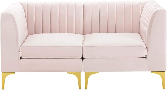 Modway EEI-4346-PNK Triumph Channel Tufted Performance Velvet Loveseat
