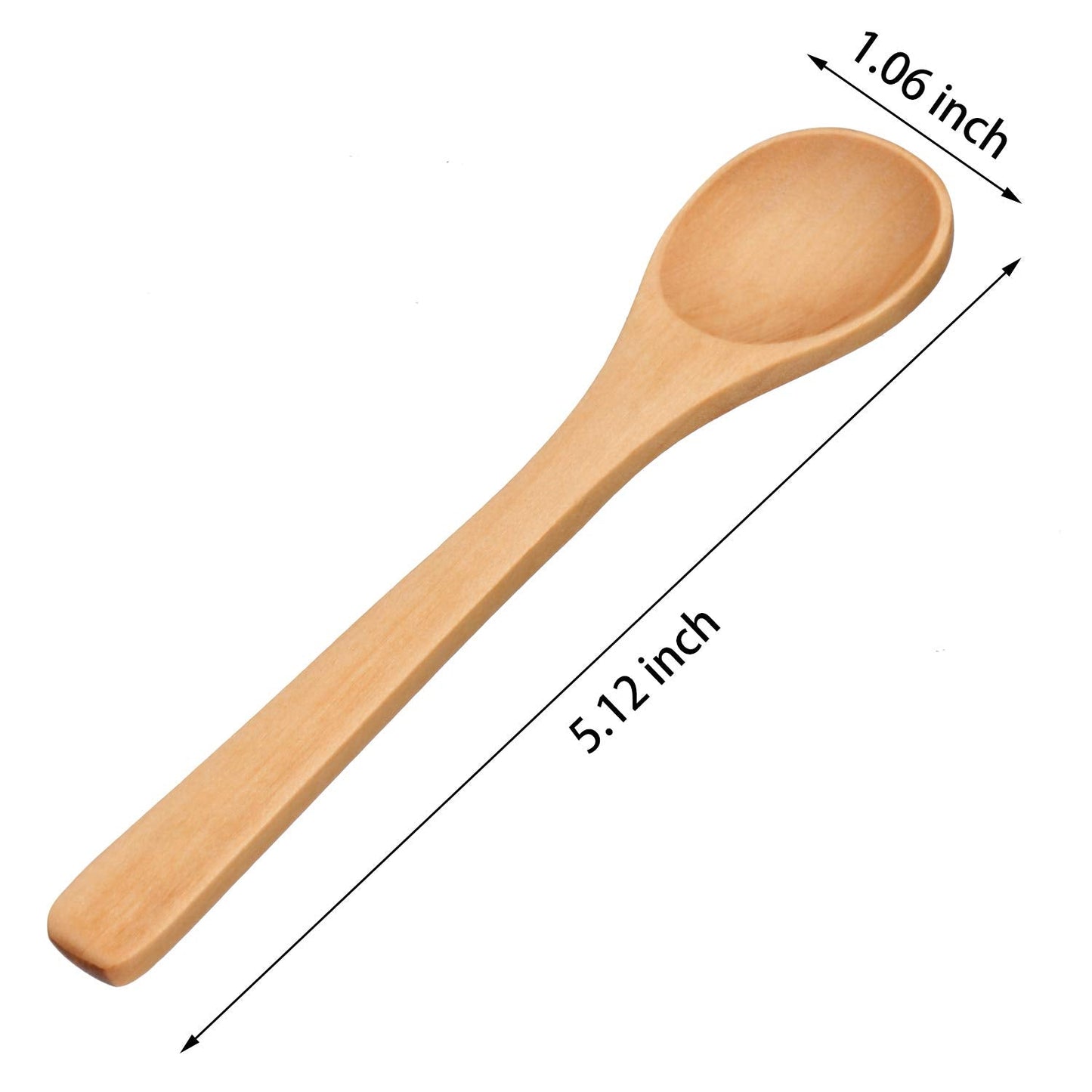 Boao 30 Pcs Small Wooden Spoons, 5.12'' L Mini Wood Spoons for Soup, Little Tiny Honey Teaspoons Bulk for Stirring Coffee Tea Jars Sugar Seasoning Oil Kitchen Supplies (Raw Lacquer)