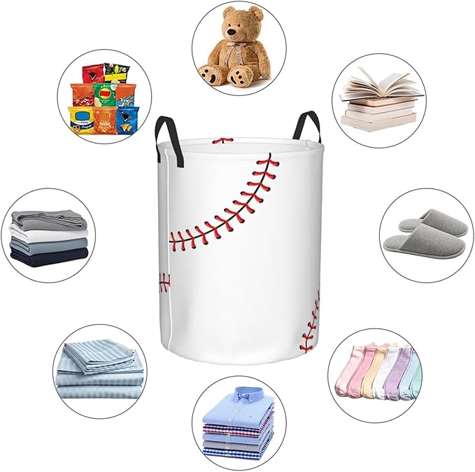 Baseball Texture Laundry Hamper Bag