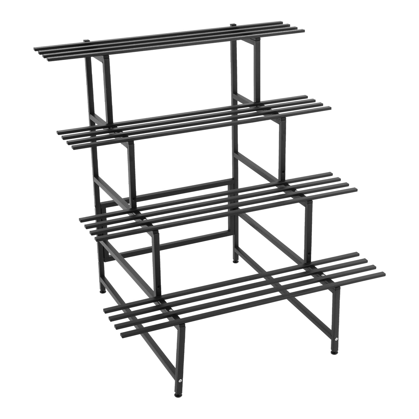 NeNchengLi 4 Tiers Iron Plant Stand Indoor Outdoor Black Planter Display Shelf Ladder Plant Shelf Indoor, Plant Stand 176Lbs Load-Bearing Capacity-For Garden, Patio, Balcony