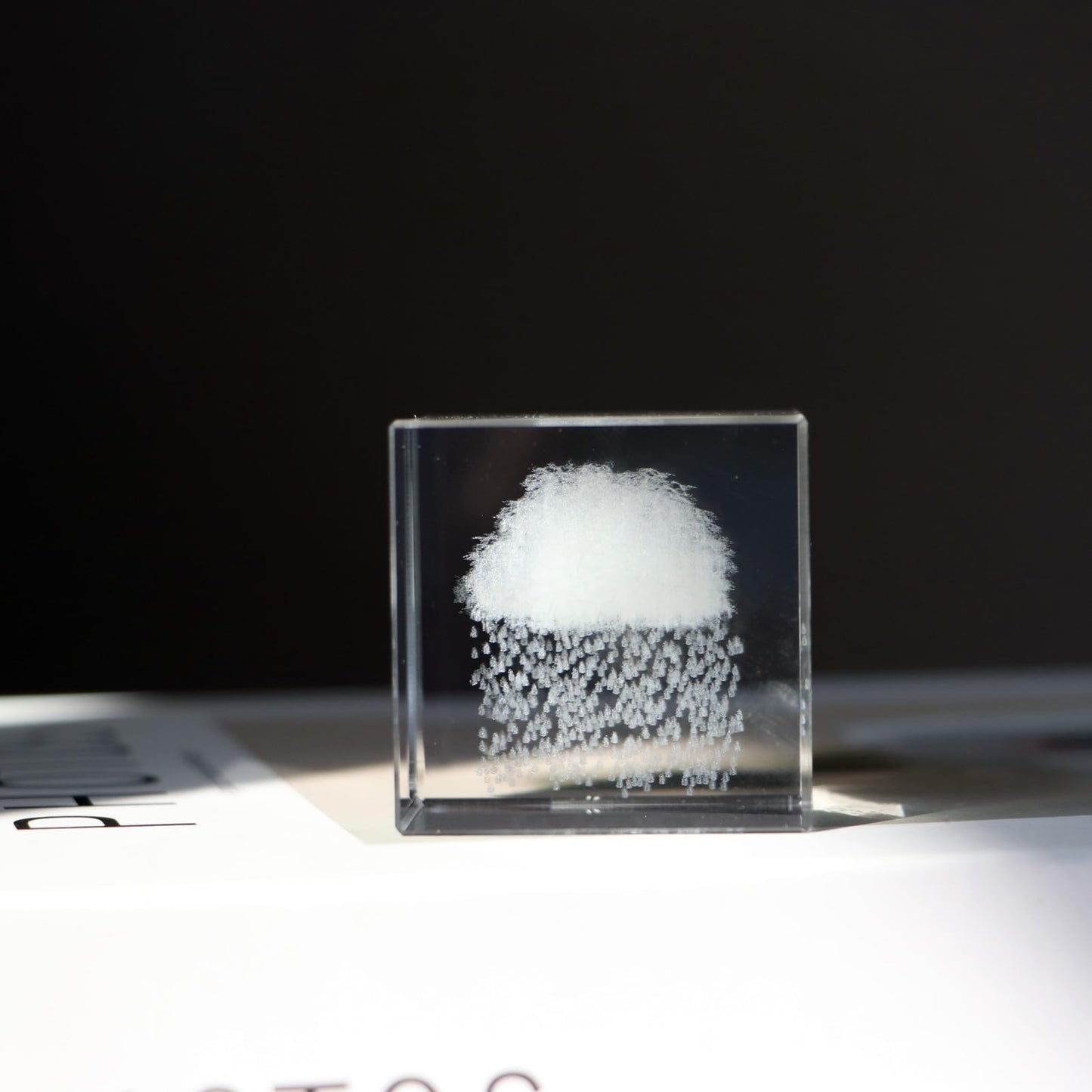 K9 Glass 3D Cloud Paperweight Cube Crystal Art of Ornaments Engraving for Home Feng Shui Decoration Rain Cloud 2