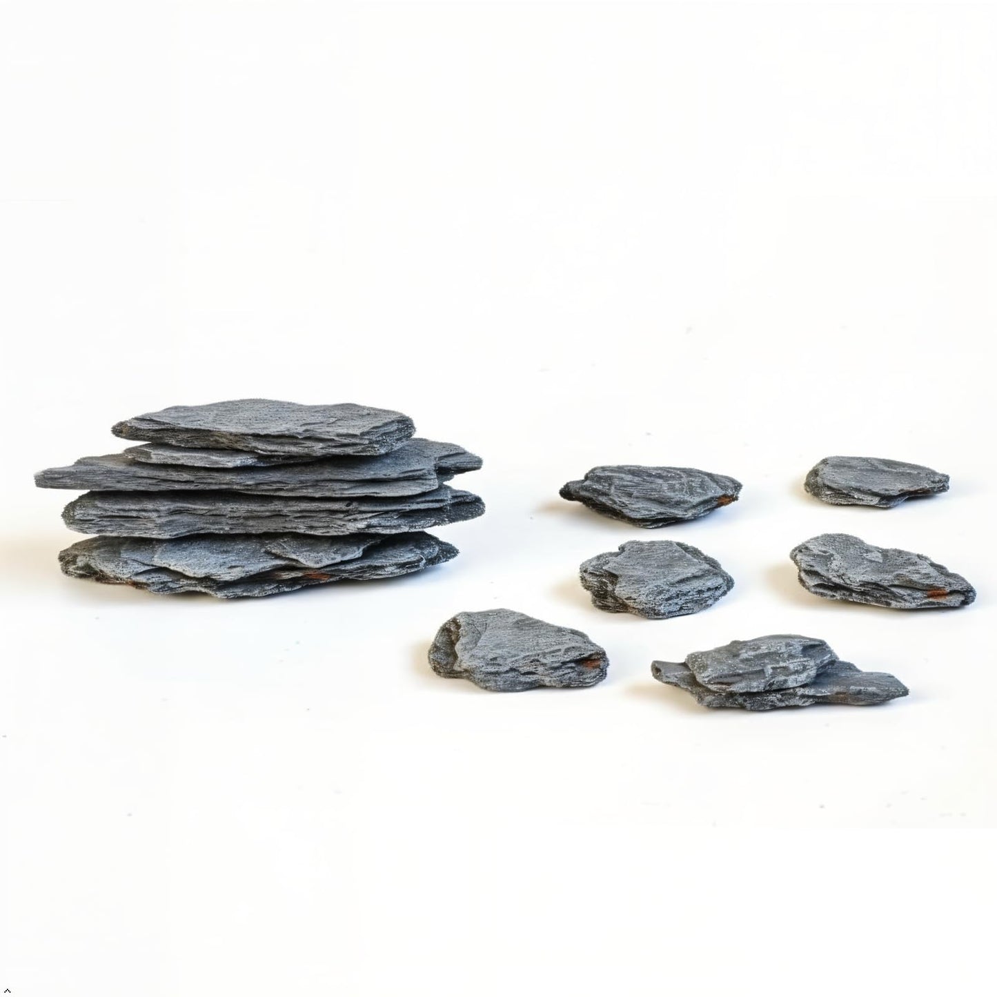 Kai Dream Miniature Stones for Terrarium - Tree Bark Diorama Rocks for Miniature Terrain Display - Lightweight Reptile Habitat Decor - NOT for Aquarium Underwater Use - 24Pcs Slate Stone (1-2 inch)“