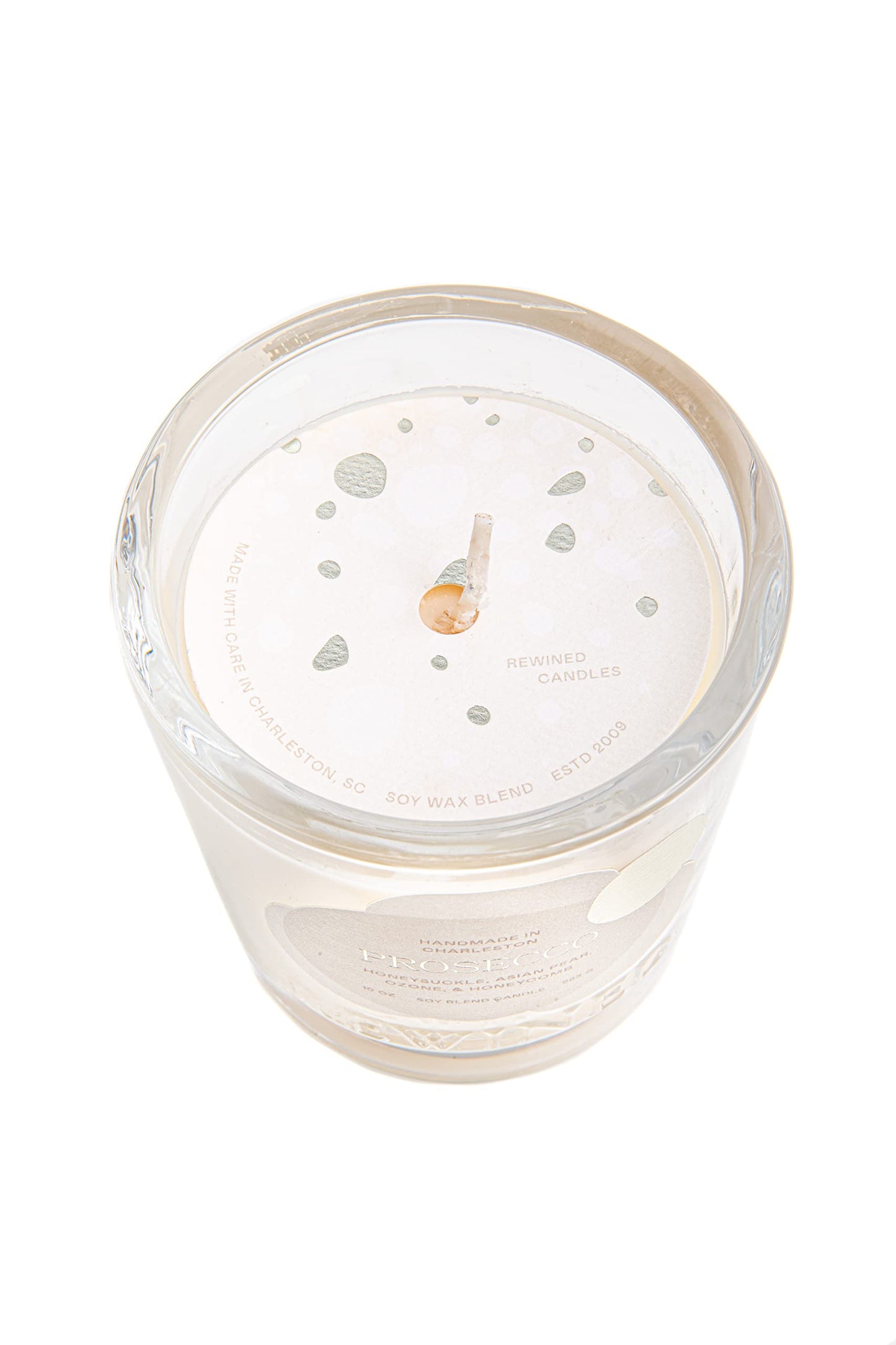Rewined - Premium Prosecco Scented Candles, 10 oz. - Velvety Smooth, Smoky Scented with Notes of Honeysuckle, Crisp Asian Pear, Fresh Ozone & Honeycomb - Non Toxic Candles