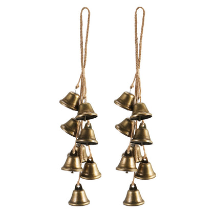 2 Pack Witch Bells Protection for Door Knob Outdoor Bells Hanging Wind Chimes Witchy Things Clear Negative Energy Witch Bells Set Wiccan Bell Witchy Gifts(Classic)