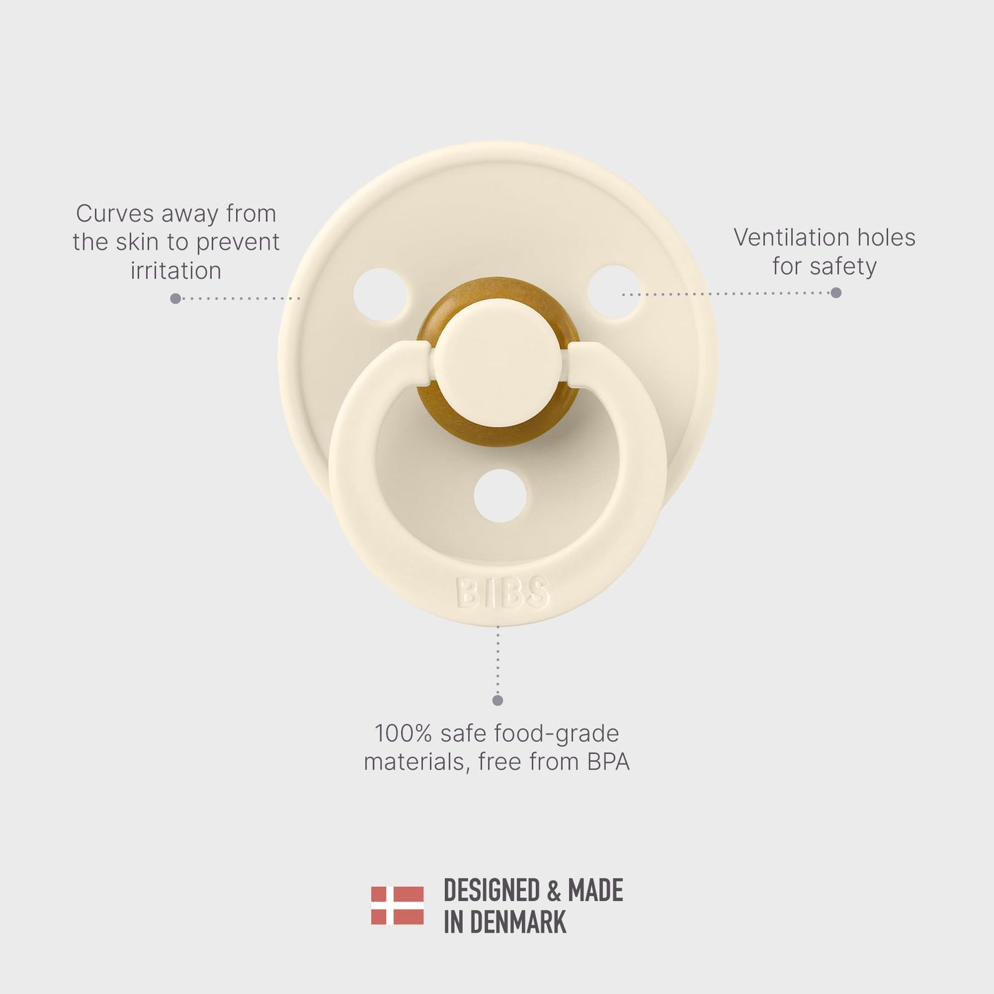 BIBS Colour Liberty Soother 2-Pack, BPA Free Dummy Pacifier, Round Nipple. Natural Rubber Latex, Made in Denmark, Size 2 (6-18 Months), Eloise Blush