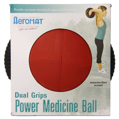 Aeromat Dual Grip Power Medicine Ball, 9cm/6-Pound, Black/Orange