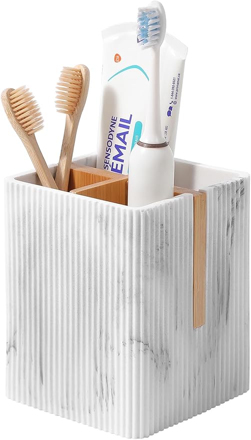 rejomiik Toothbrush Holders for Bathrooms Countertop, 3 Slots Electric Tooth