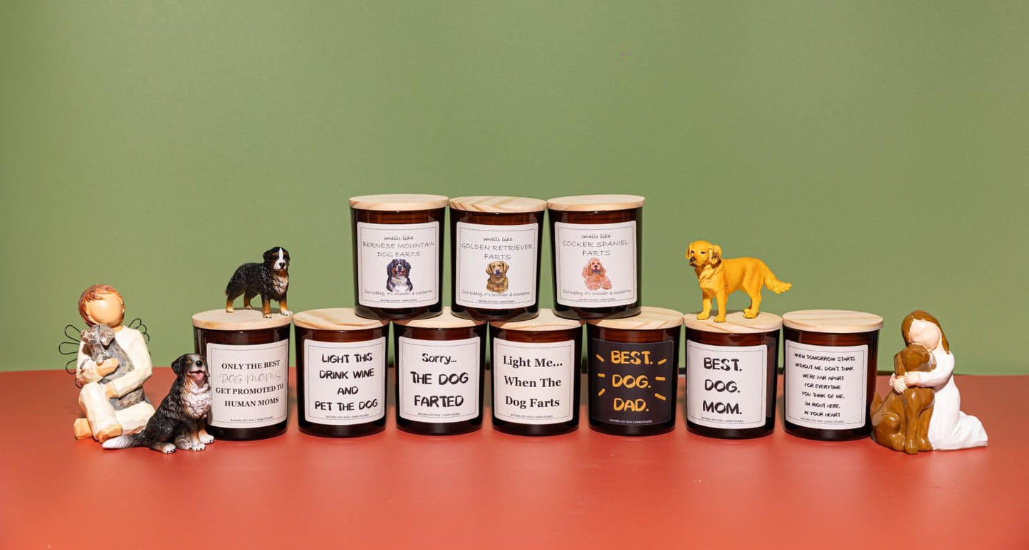 Golden Retriever Gifts & Decor,Dog Mom Gifts, Smells Like Golden Retriever Farts Candle - Lavender & Eucalyptus, Crafted by Natural Soy Wax & Natural Essential Oils