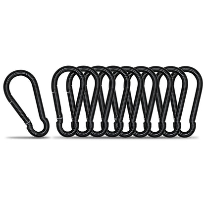 Small Carabiner Clip Hook, 1.57 inch 10 pcs Black Heavy Duty Spring Snap Hook Key Chain, Carabiners Clips for Outdoor Camping, Swing Set, Hammock, Hiking Travel, Fishing, Quick Link Keychain