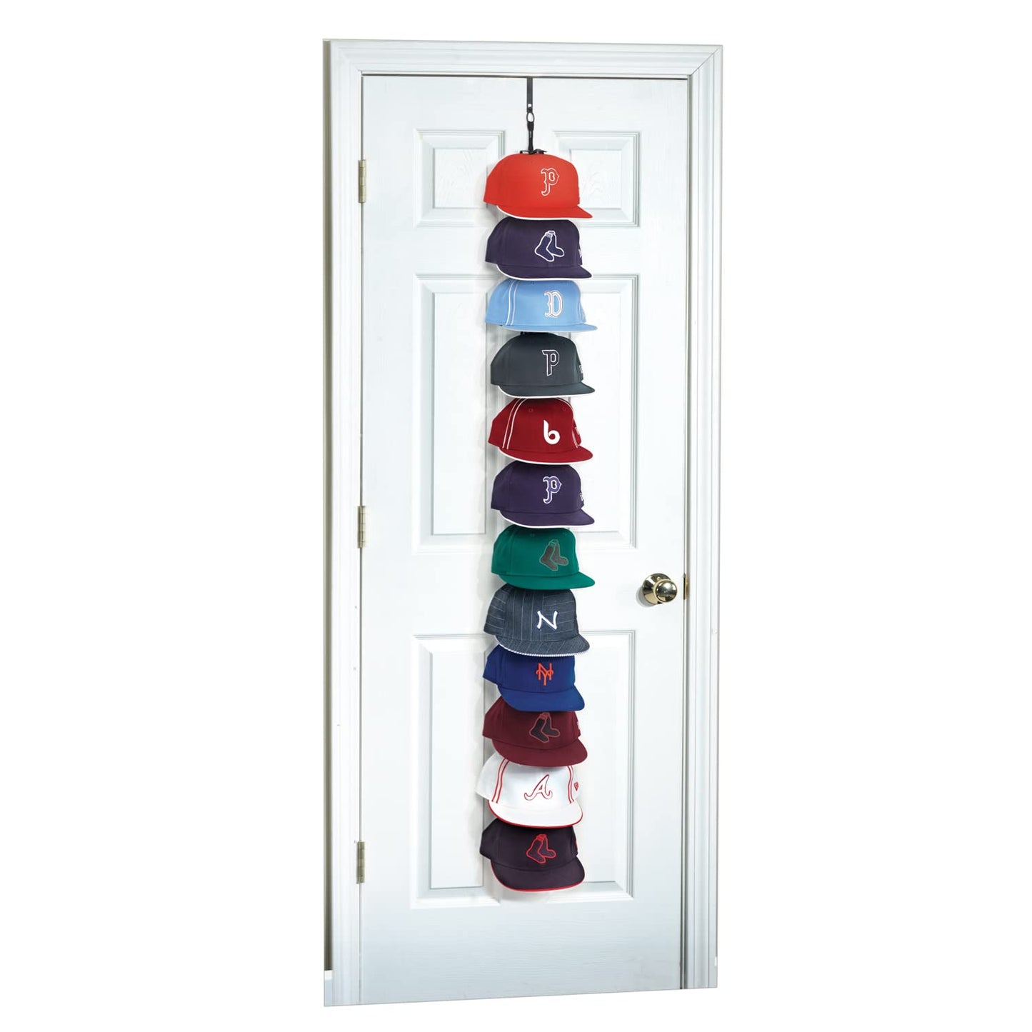 Perfect Curve Cap Rack System 36 – Baseball Cap Organizer (12 clips hold up to 36 caps,Black)