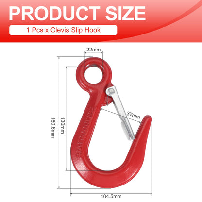 PATIKIL Crane Hook, 2.2T Alloy Steel Grab Safety Hook Eye Lifting Hook for Factory Lifting Construction Engineering Port Transportation, 4850 lbs Load, Red