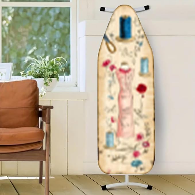 Nuxovilar Vintage Sewing and Floral Pattern Ironing Board Cover, This Cover