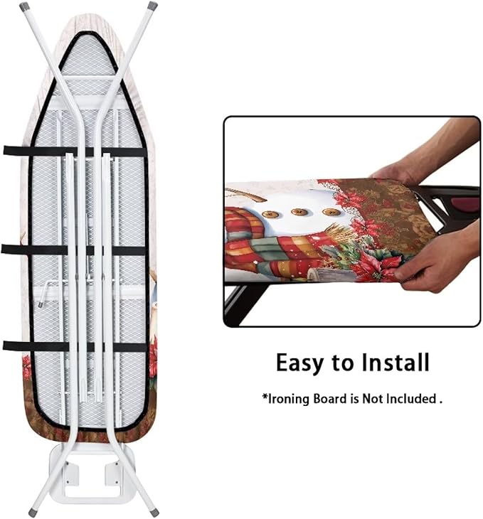 ZDCUSTOM X-Mas Snowman Ironing Board Cover Merry Christmas 52"x13" Iron Board