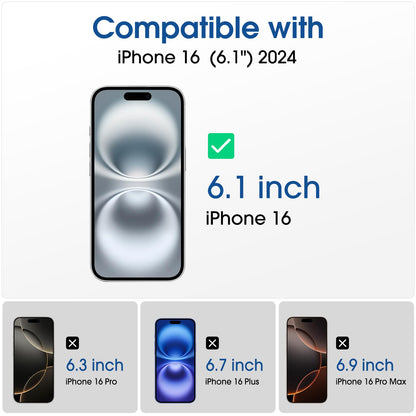 amFilm Auto-Alignment OneTouch for iPhone 16 [6.1''] Screen Protector + Camera Lens Protector, Tempered Glass, 30 seconds Installation, Bubble Free, Case Friendly, Anti-Scratch [2+2 Pack]