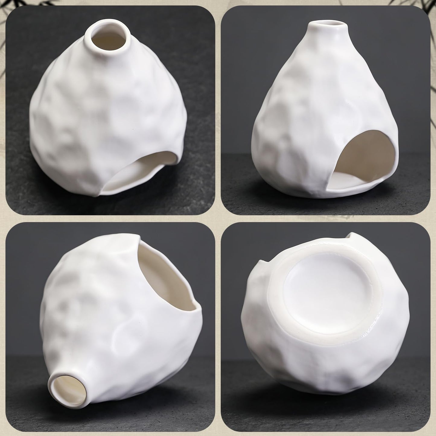 Palo Santo Sticks Holder Ceramic Incense Burner Holder Smudge Bowl for Sage Incense Cone Yoga Spiritual Meditation Room Home Decor Gift Mini Chiminea Ash Catcher