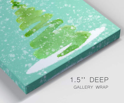 Renditions Gallery Abstract Christmas Tree Wall Art, Cute Winter Artwork, Festive Green Holiday Decor, Premium Gallery Wrapped Canvas, Ready to Hang, 16 in H x 16 in W, Made in America