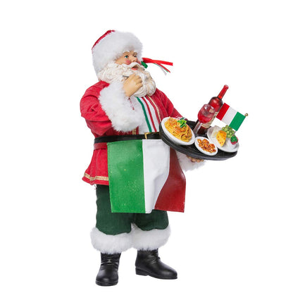 Kurt Adler Musical Fabriche Italian Santa, 10.5-Inch