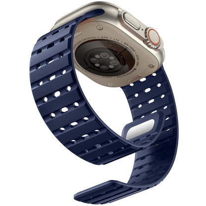 Bandletic Magnetic Strap Compatible with Apple Watch Strap 45mm 44mm 46mm 49mm 42mm, Soft Silicone Sport Band for Apple Watch Ultra 3/2/1/SE/iWatch Series 11 10 9 8 7 6 5 4 3 2 1 Women Men,Navyblue
