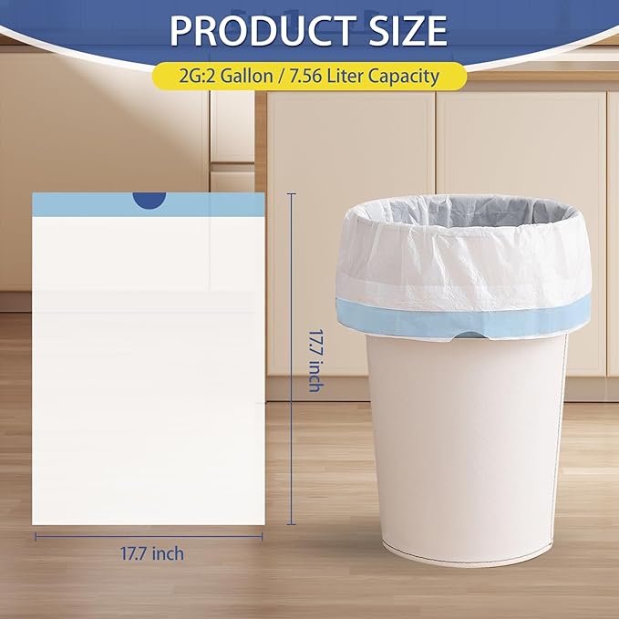 240 Count 2 Gallon Trash Bags Drawstring