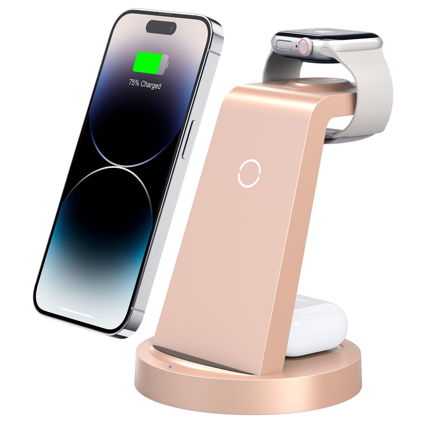 3 in 1 Charging Station for iPhone, Wireless Charger for iPhone 17 16e 16 15 14 13 12 11 X Pro Max & Apple Watch - Wireless Charging Station for AirPods 4 3 Pro