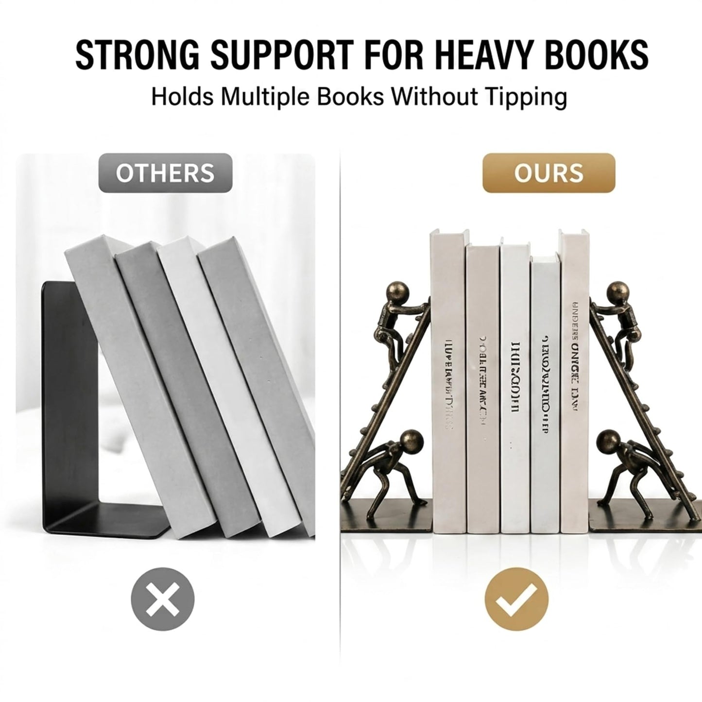 Decorative Bookends for Shelves, Modern Climbing Man Bookends