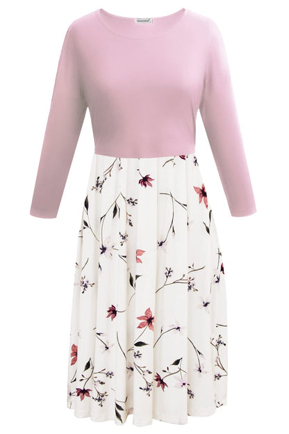 Smallshow Nursing Dresses 3/4 Sleeve Maternity Breastfeeding Dress for Women SVP033 M
