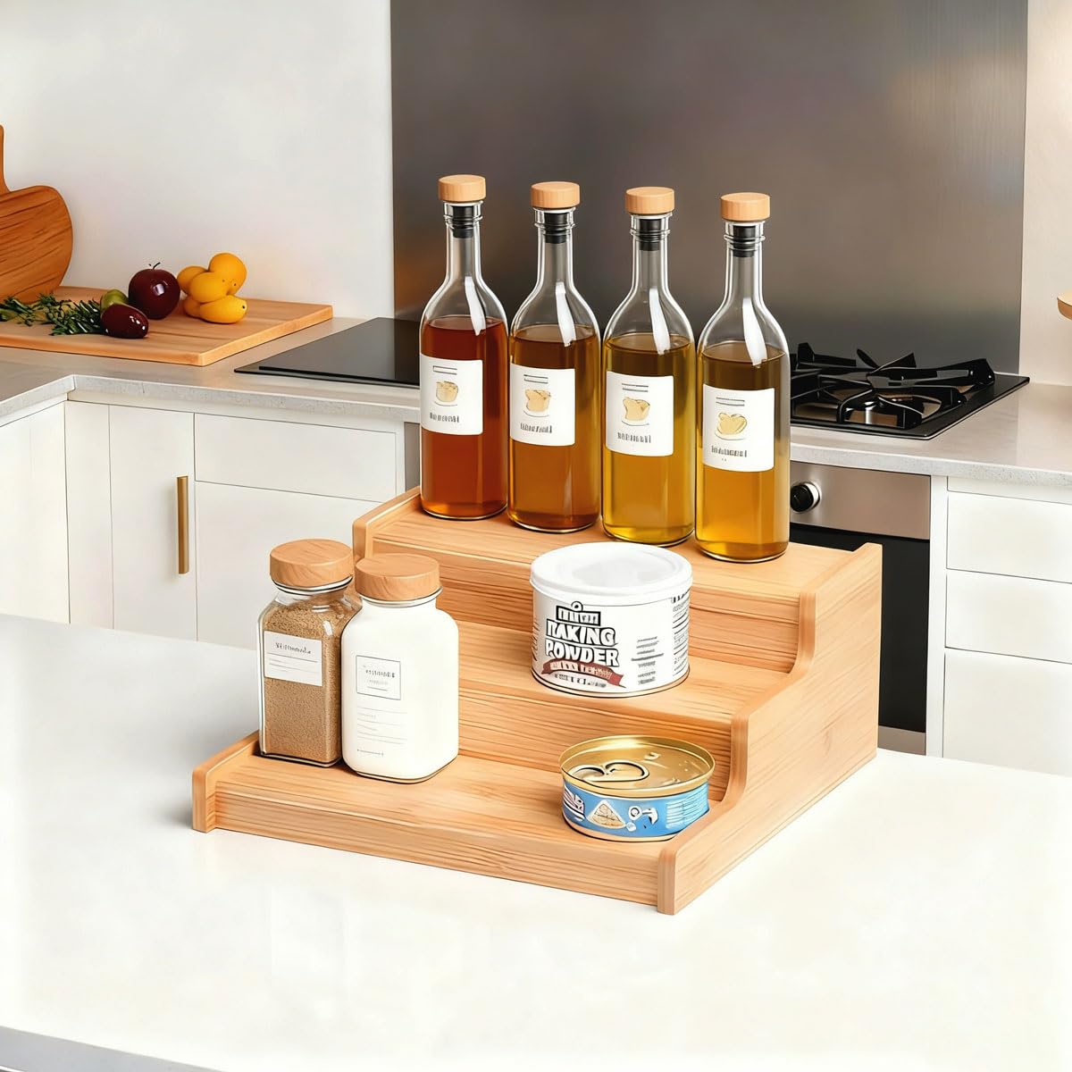 JinDoWin 2 Pack Cabinet Spice Rack Organizer - Enhanced Cabinet Spice Organizer, Practical Spice Rack Organizer for Cabinet and Efficient Cabinet Spice Organizer (2, 9 Inch)