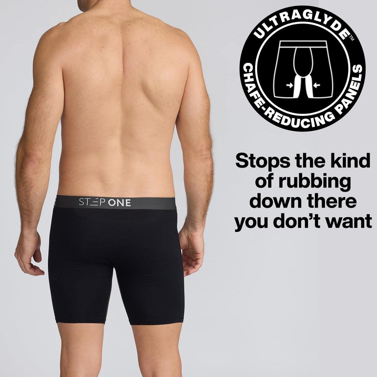 STEP ONE Mens Boxers Shorts Multipack, 5 Pairs, Anti Chafing Underwear for Men, Moisture-Wicking Boxer Shorts with 3D Pouch. Fabric Made from Organic Bamboo