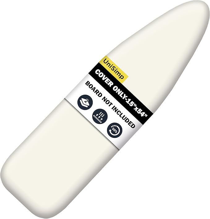 Ironing Board Cover and Pad 15"x54" Extra Thick Natural Cotton, Scorch and