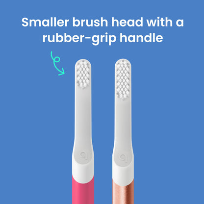 Quip Sonic Toothbrush for Kids with Timer - Includes Extra Brush Head and Travel Cover Mount - Electric, Soft Bristle Refill Head, Rubber Handle, 3 Month Battery Life - Travel Toothbrush - Blue
