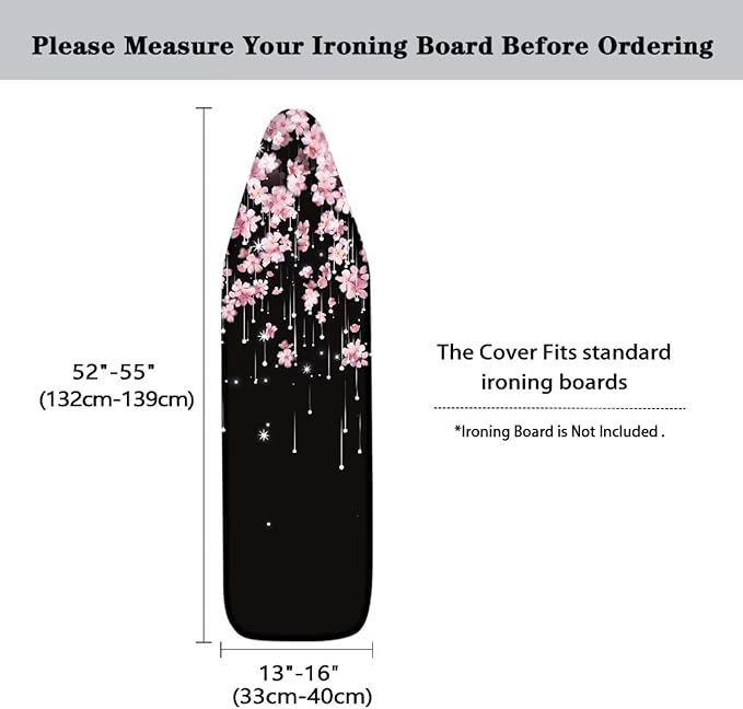 Ironing Board Cover, Soft Durable Elastic Edge & Hook and Loop Fasteners Stain